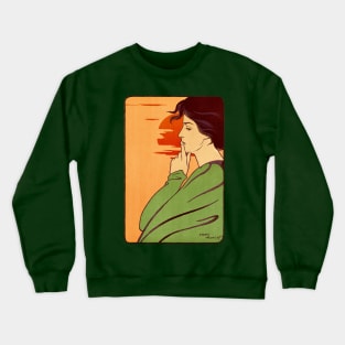 L'Heure du silence (1897) by Henri Georges J. I. Meunier. Crewneck Sweatshirt